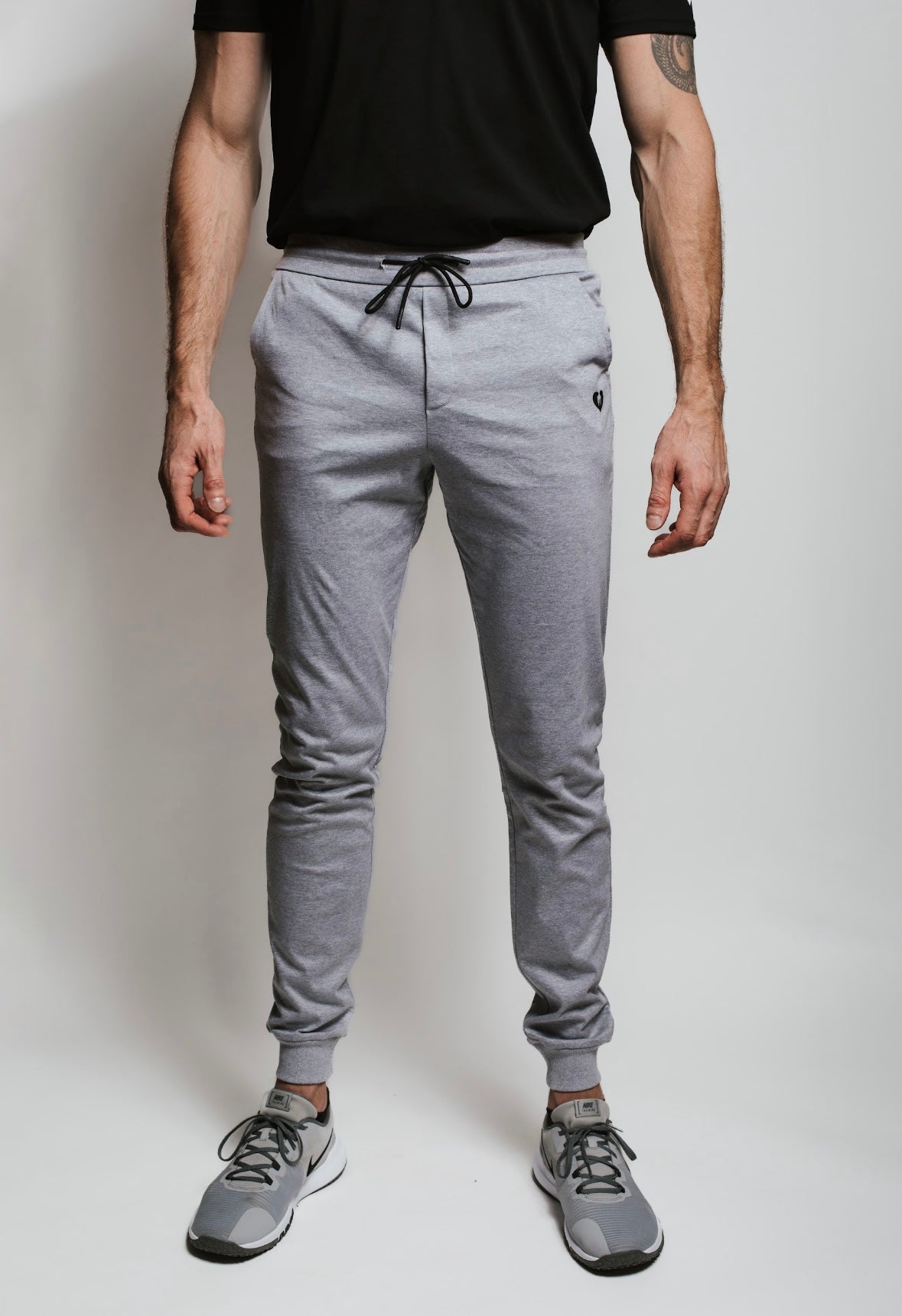 Tall men’s Pima cotton joggers in heather gray – soft, breathable, and tapered fit