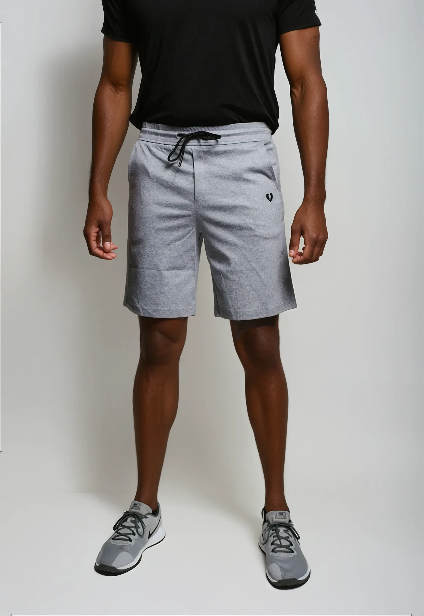 Tall men's Pima cotton lounge shorts in heather gray – ultra-soft and breathable