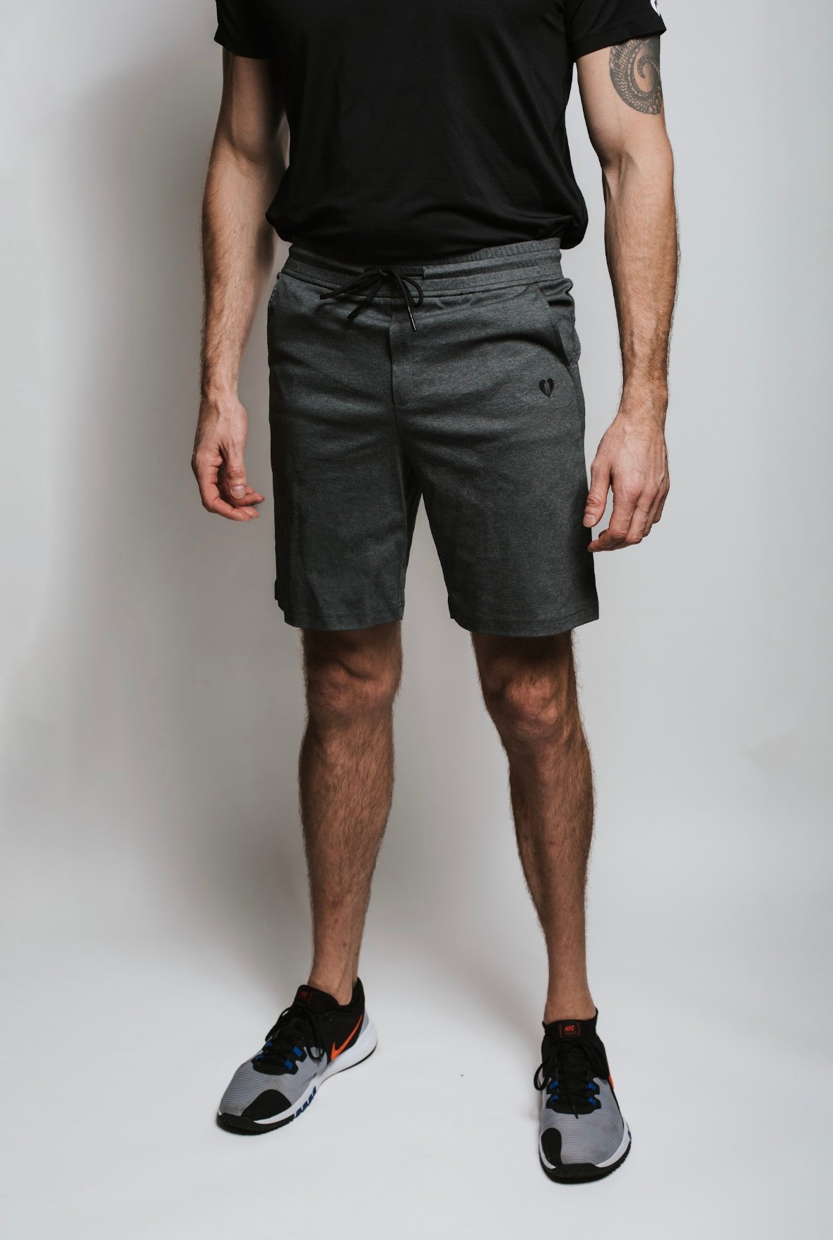 Tall men's Pima cotton lounge shorts in charcoal – ultra-soft and breathable